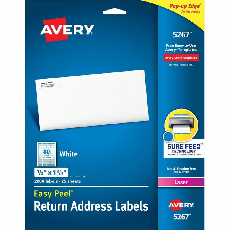 Image Étiquettes rectangulaires blanches Easy Peel®