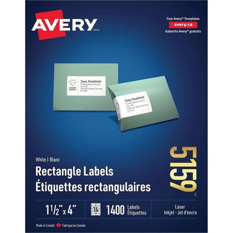 Image Étiquettes rectangulaires blanches Easy Peel®