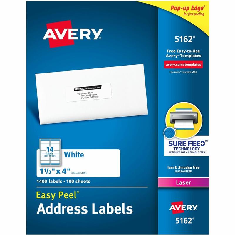 Image Étiquettes rectangulaires blanches Easy Peel®