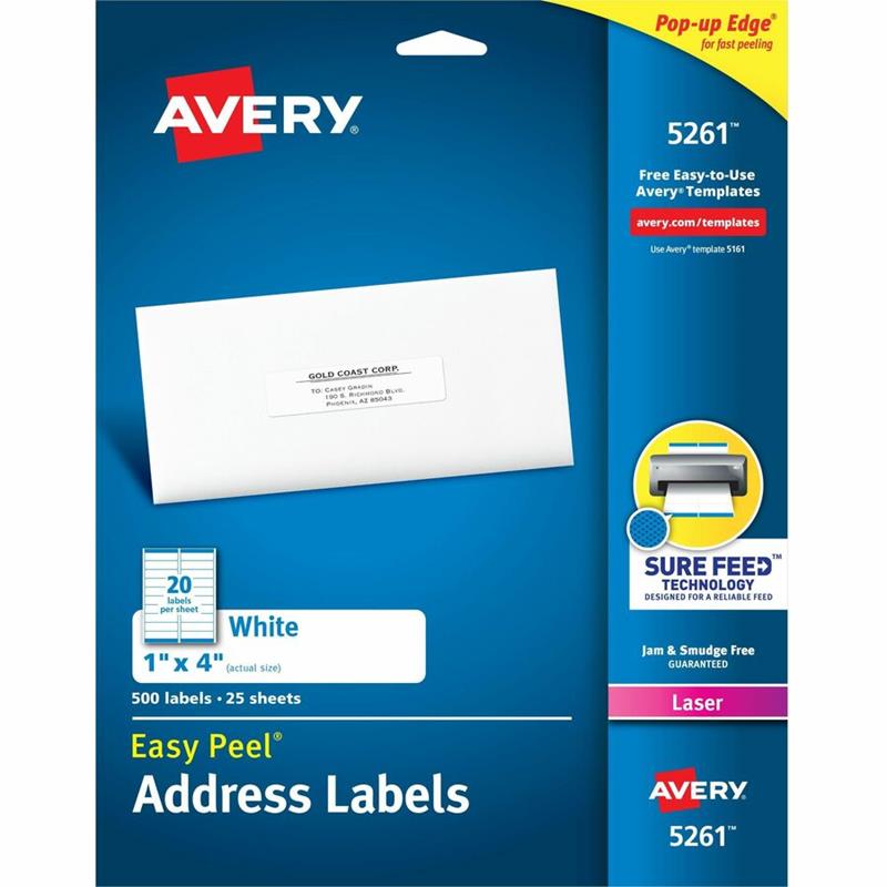Image Étiquettes rectangulaires blanches Easy Peel®