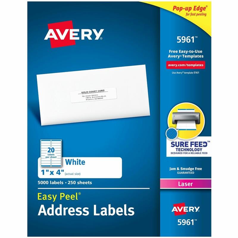 Image Étiquettes rectangulaires blanches Easy Peel®